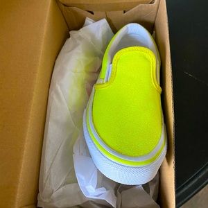 Kids yellow glitter vans
